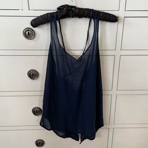 LULULEMON navy mesh back detail tank top